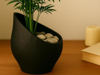 Flowerpot/Vase in modern 1950s STONE Design