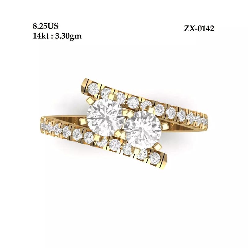 2Stone- Art deco ring