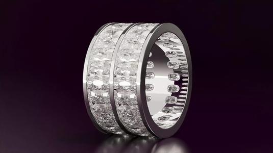 2line Channel Set Cushion Eternity Ring 576CT EU54