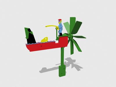 Fishing Whirligig – Wind-Powered Garden Decor