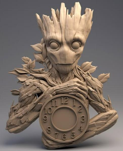GROOT CLOCK CNC machining model