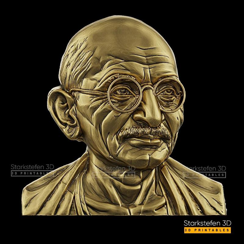 Mahatma gandhi 3D printable Relief stl