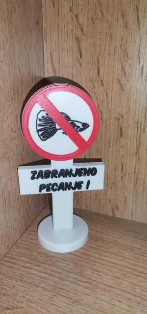 Zabranjeno Pecanje Znak Za Akvarij  (fishing prohibited sign(Croatian))