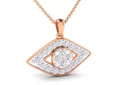 Women eye solitaire pendant 3dm render details