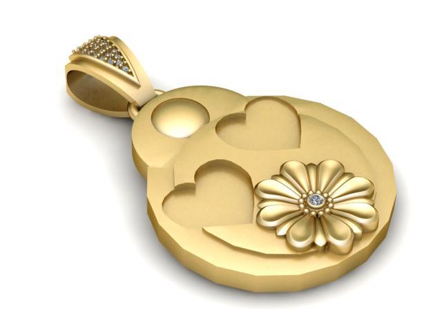 Celestial Moon and Stars Pendant 3D Printable Model