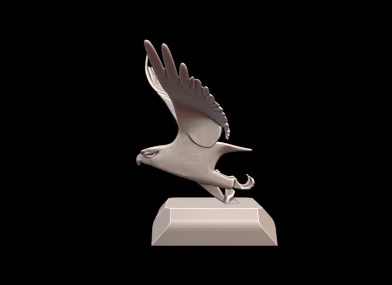 Soaring Hawk with Spread Wings – I452 Gift Bust Figure Unique & Detailed 3D Print Model