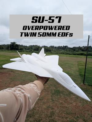 Su-57 RC Twin 50mm EDF Overpowered (1:21 Scale)
