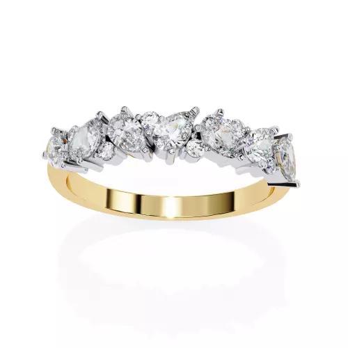 Printable 3D jewelry model of Solitaire Lady Ring with Diamond