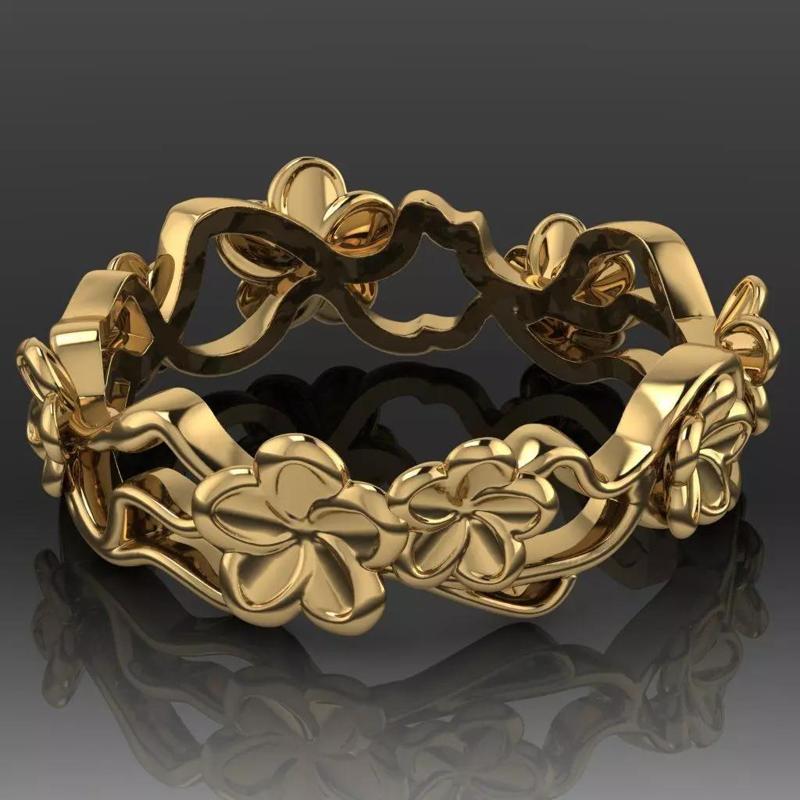 Printable jewelry engagement wedding ring - FLOWERS - STL