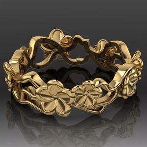 Printable jewelry engagement wedding ring - FLOWERS - STL