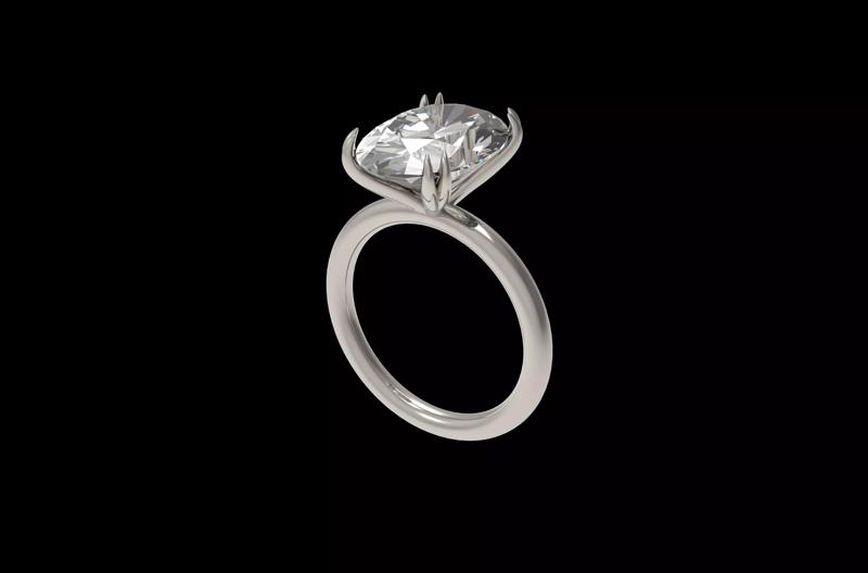Engagement ring 4 ct oval Diamond