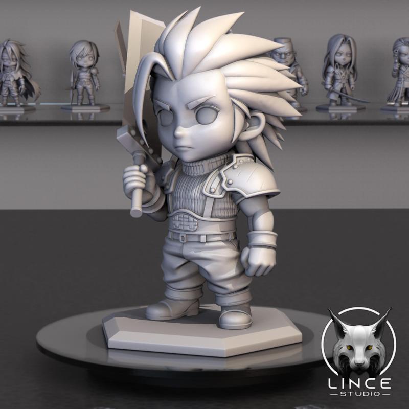 Zack Fair. Final Fanatasy 7. Chibi style.