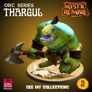 Mystic Rumble – Orc II STL File – Savage Fantasy Orc Miniature – 3D Print with Battle Pose and Base