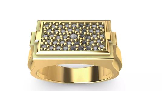 geometric pave designer ring stl verified
