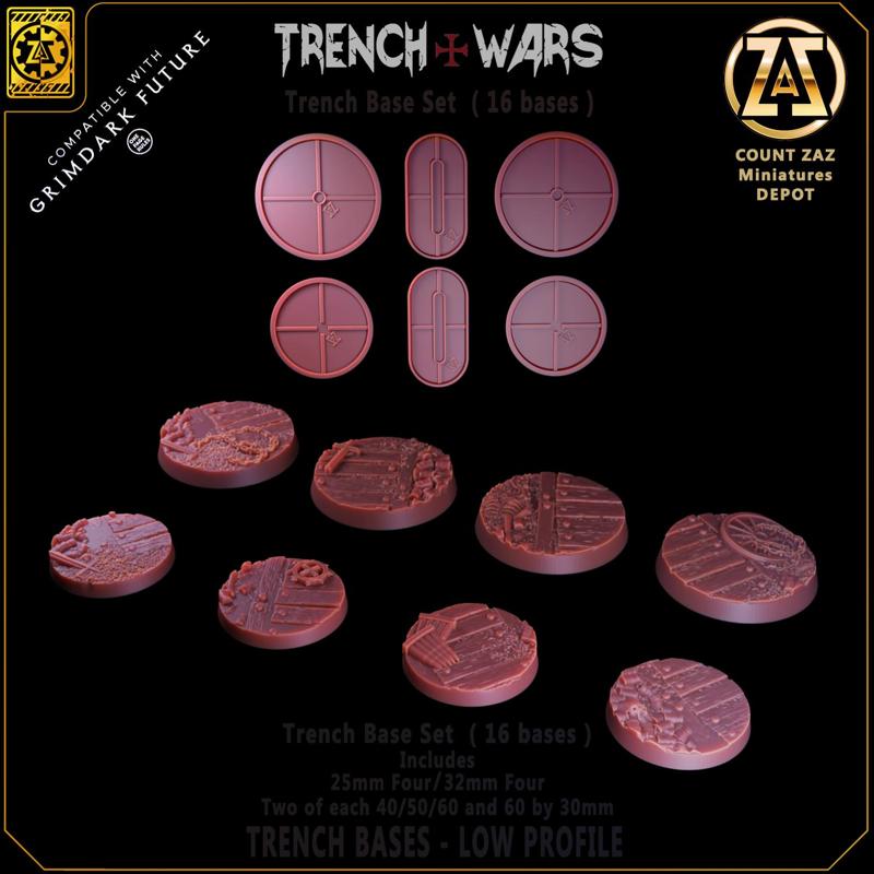 Trench Bases - 25mm 32mm 40mm 50mm  60mm and 30 by 60mm ( TRENCH CRUSADE )