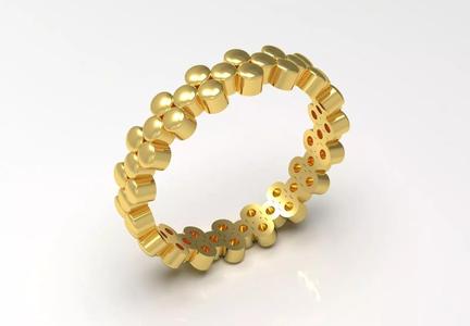 Gold Bubble stl Ring Model gr0132