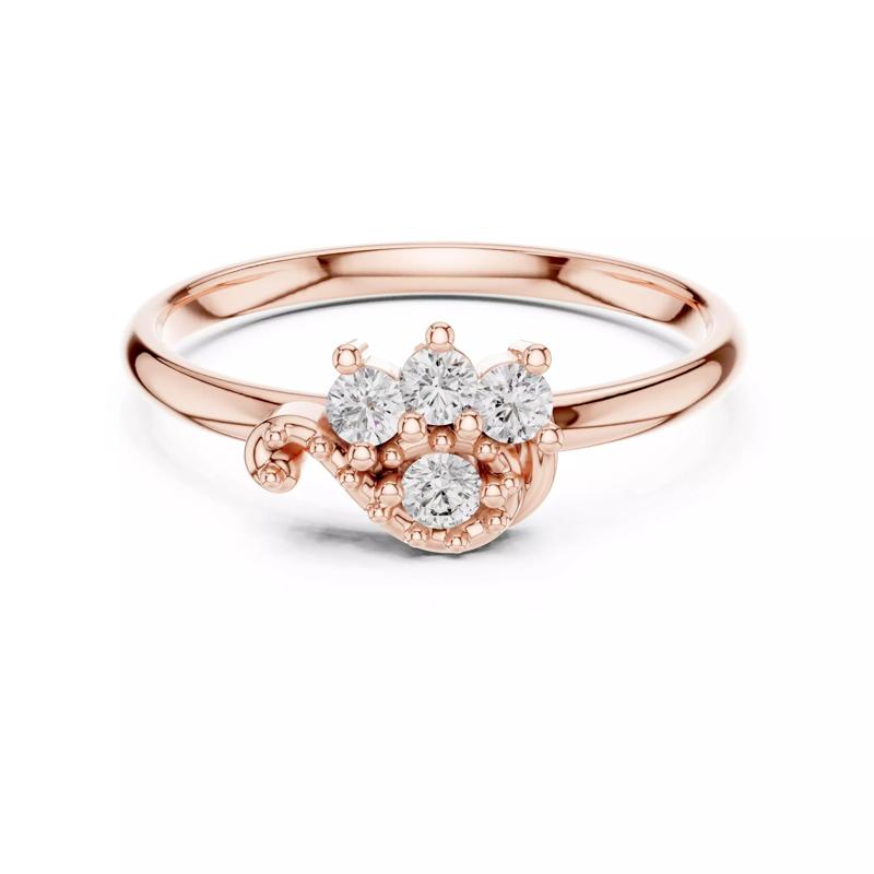 Four Stone Round Diamond Engagement Wedding Ring 3DM STL Video