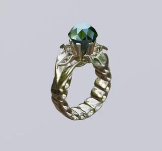 Finger gold ring with diamond
