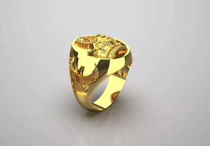 Lion Sun Forouhar Crown of the Iranian King design ring mr0065