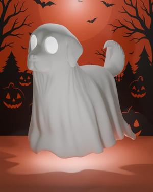 Golden Retriever-o-lantern : Dog Ghost Lamp (3D Print STL File)