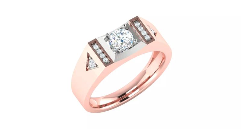 Men s Contemporary Rose Gold Diamond Ring