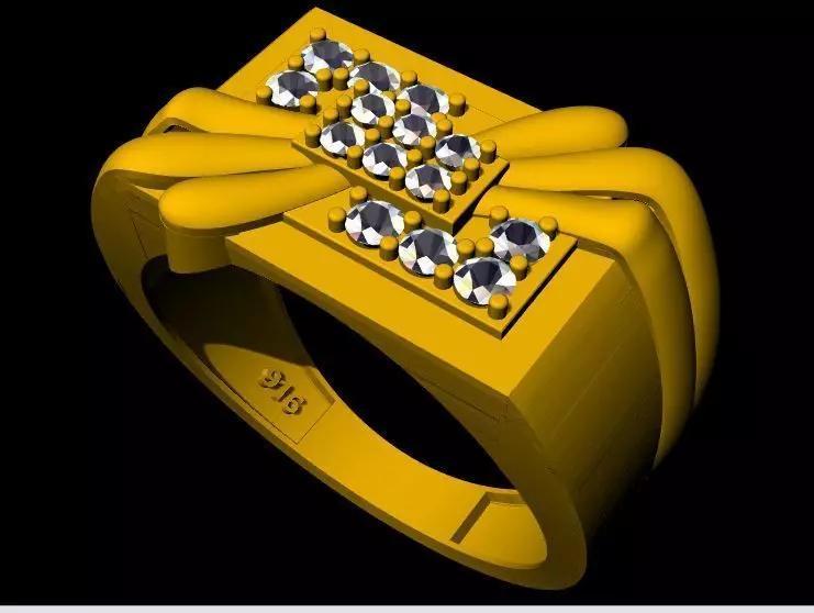 Men Stone Ring 3dm file