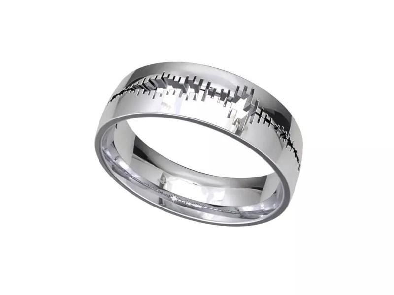 Men Wedding Band Heart Bit Wave Model- CC93