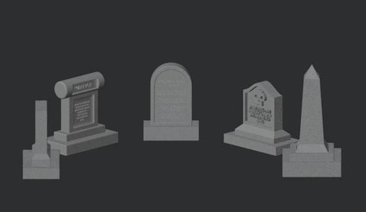 Grave Markers, Set of 5 ( 28mm Scale )