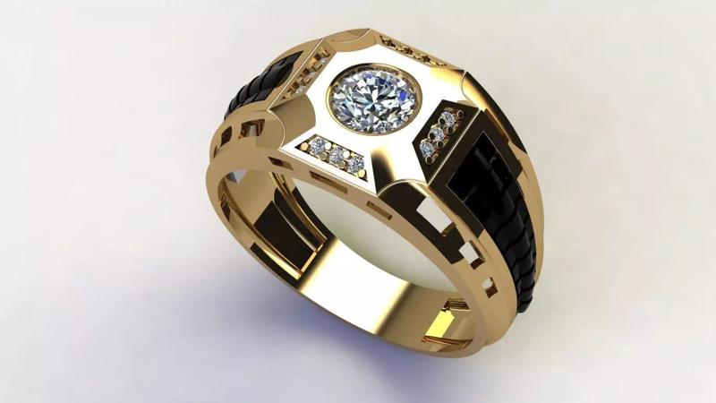 man ring cross black
