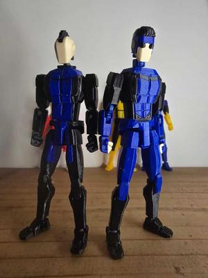 Pack of 2 - Invincible Blue Temp 2 & Invincible Mohawk | Inspired by T13 - full size compatible with all similar articulated figures.