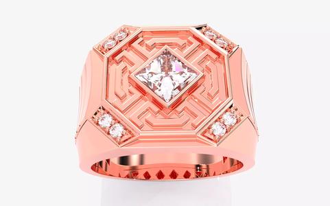 Mens Solitaire Ring 3dm stl renders details