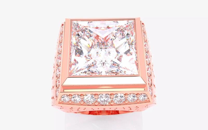 Mens Solitaire Ring 3dm stl renders details