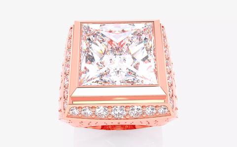 Mens Solitaire Ring 3dm stl renders details