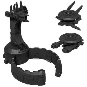 Greater good defence port, energy walls and drone landing platform (Sci Fi Terrain)