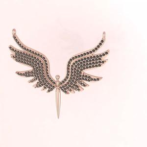 wings model angel pendant - rose gold
