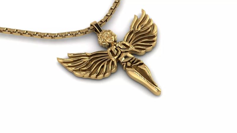 Stylish Angel Pendant 3d printable Model