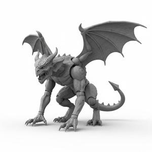 Articulated Gothic Guardian – Poseable Gargoyle Figurine 3D Print Model