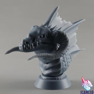 Black dragon bust