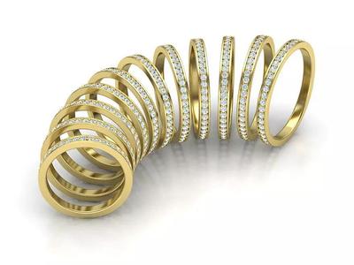 Eternity Diamond Wedding band 3d model version2