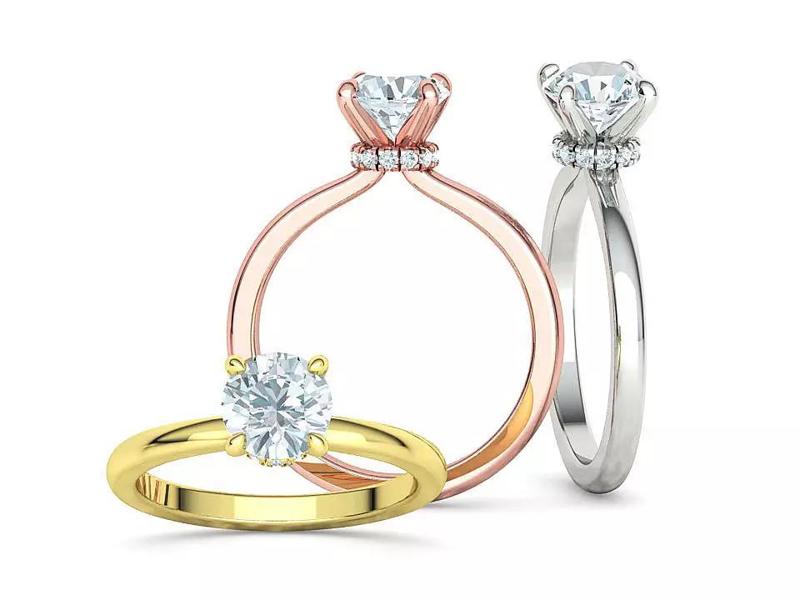 Engagement Ring 1ct Stone Under Halo design bespoke ring