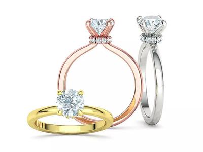 Engagement Ring 1ct Stone Under Halo design bespoke ring