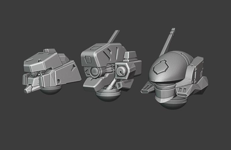 Tau Crisis suit alternative heads - Armored Core