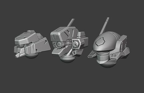 Tau Crisis suit alternative heads - Armored Core