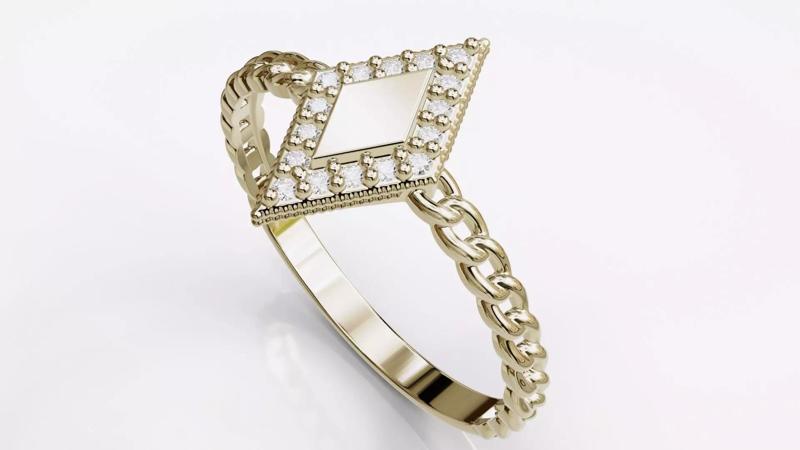 Jewelry Diamond Cuban Ring Model RZ09