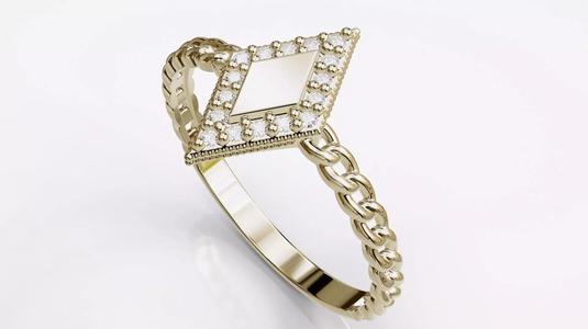 Jewelry Diamond Cuban Ring Model RZ09