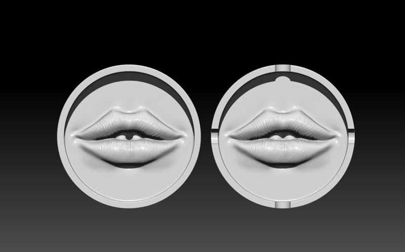 Lips ashtray and smoker