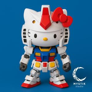 Hello Kitty x Gundam - 3D Crossover Mecha Figure