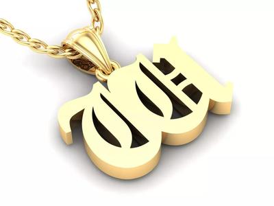 W Letter Pendant Alphabet Version 6