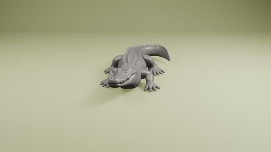 Cute Crocodile STL - Stylized Alligator 3D Model for Printing