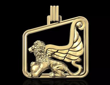 Winged lion-Sphinx pendant